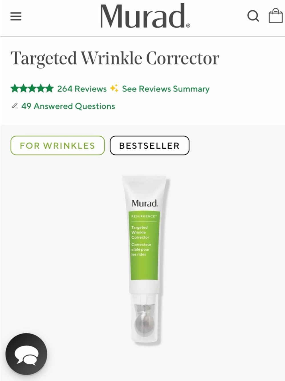 Murad Targeted Wrinkle Corrector - Green and White